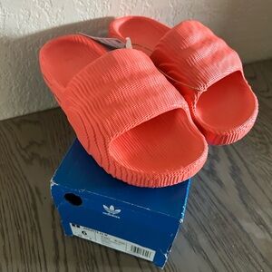 Adidas Bright Coral Slides